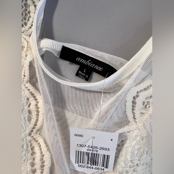 Womens ambiance Ivory laced bodysuit sz Large - Picture 7 of 8
